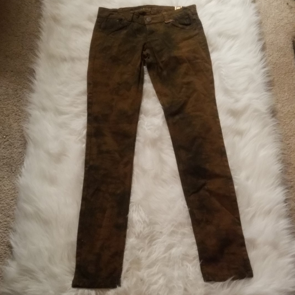 H&G BROWN MARBLE SKINNY JEANS